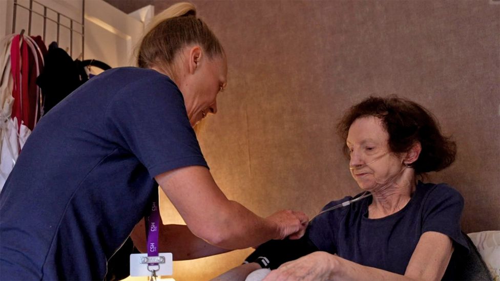 Julie with a patient