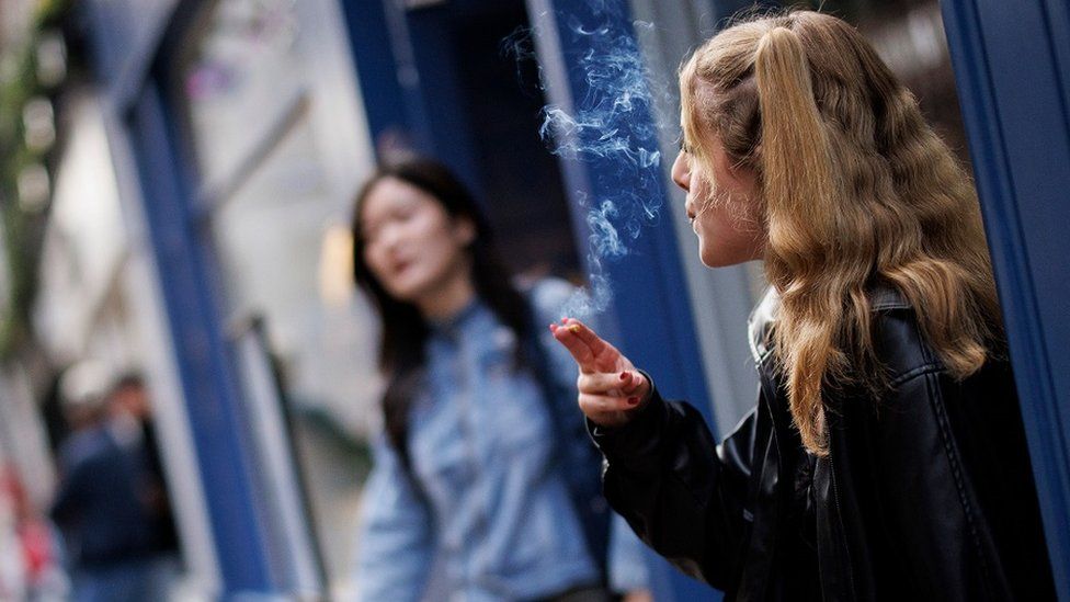 Young person smoking