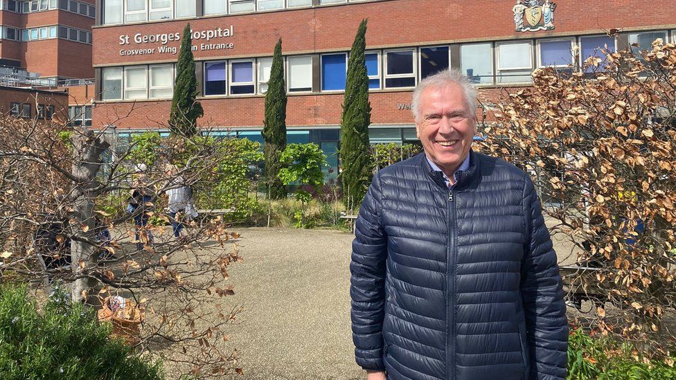 Martin Tyler at St George's Hospital