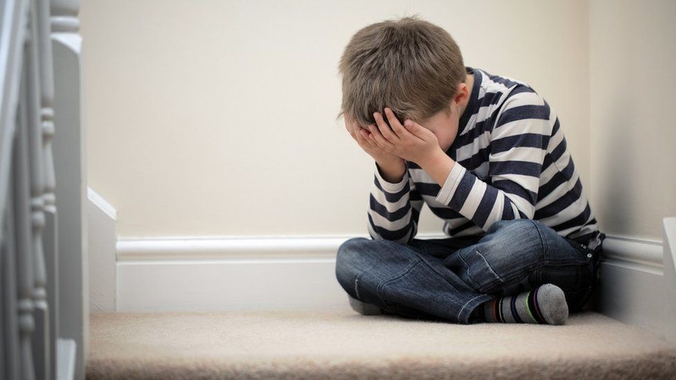 Child on staircase