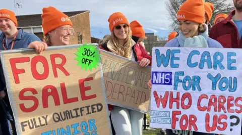 BBC Junior doctors at picket line