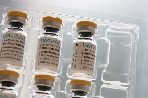 Reuters Doses of Bavarian Nordic's Imvanex smallpox vaccine, which is also used to protect against mpox virus, are pictured