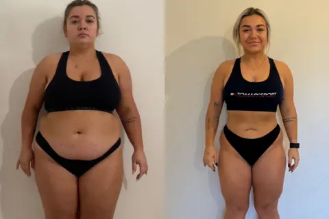 Jessie Hallett Weight loss comparison picture 