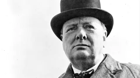 Getty Images A black-and-white photo of Winston Churchill as British wartime prime minister 1941