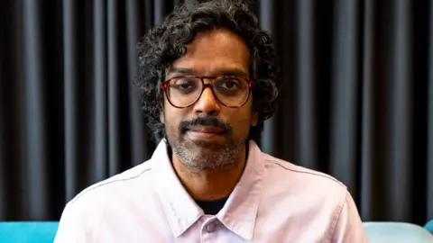 BBC Romesh Ranganathan pictured at BBC Radio 2 in March 2025
