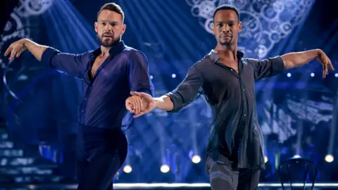 John Whaite and Johannes Radebe dancing on Strictly